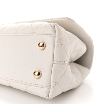 Chanel Caviar Quilted Mini Coco Handle Flap White 10 of 10