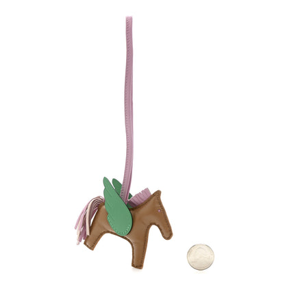 Hermes Milo Lambskin Grigri Rodeo Pegase Horse Bag Charm PM Chai Mauve Sylvestre Menthe 2 of 5