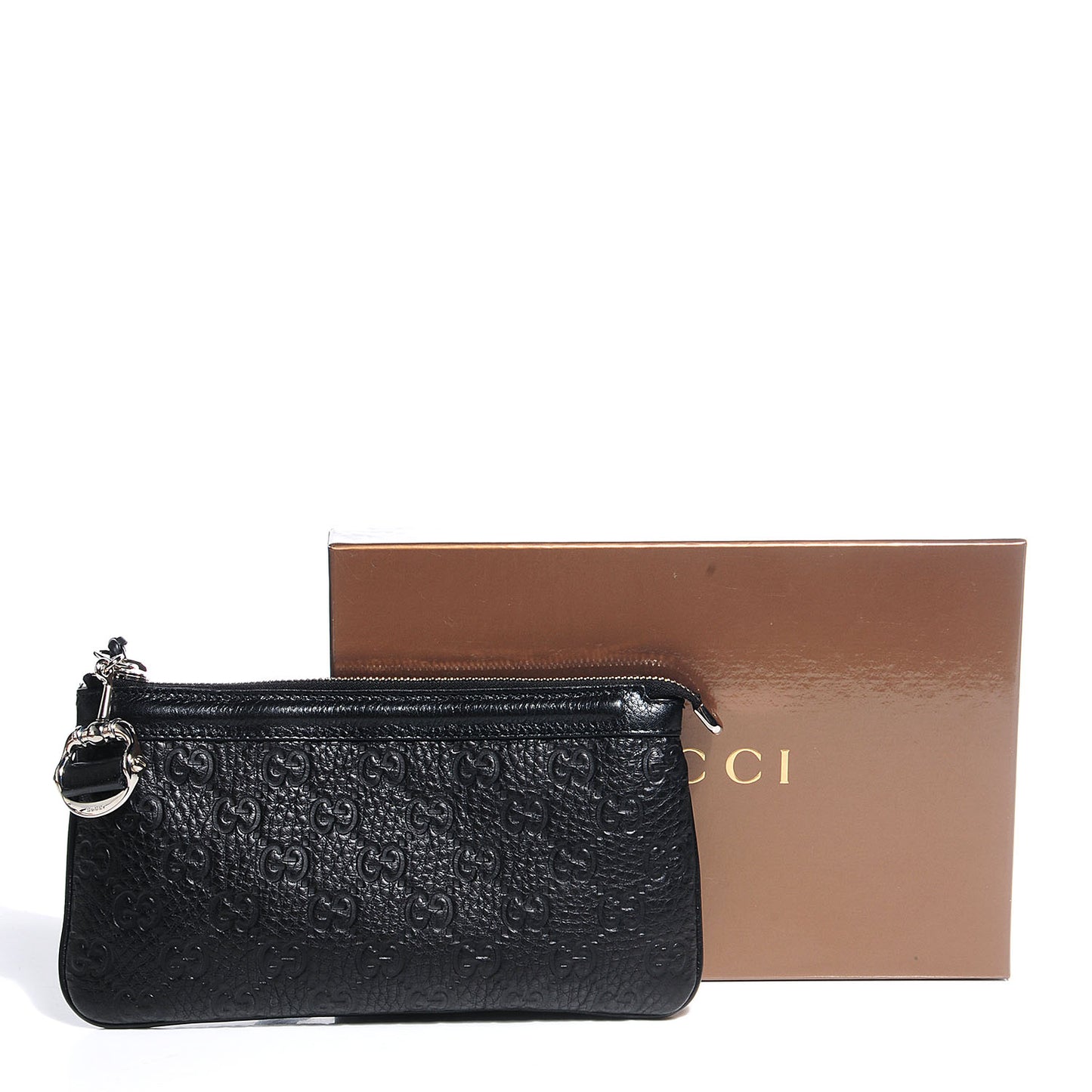 Guccissima Horsebit Detail Wristlet Black