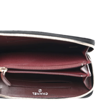 Chanel Lambskin Quilted Medium Zip Around Wallet Black 6 of 11