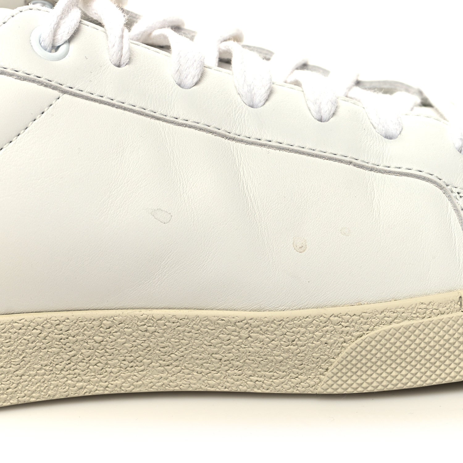 Saint Laurent Calfskin Embroidered Mens Court Classic Sneakers 45 White Black 9 of 10