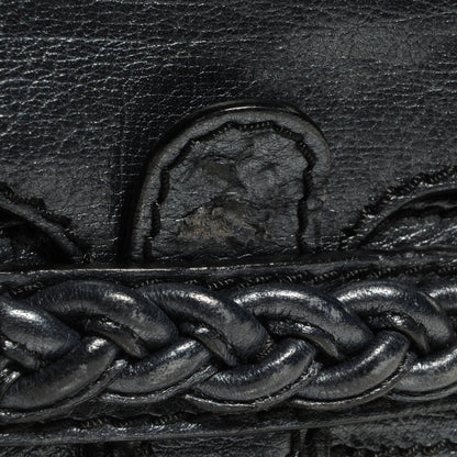 Valentino Garavani Leather Large Histoire Metallic Blue 9 of 9