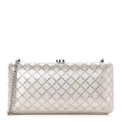 Chanel Iridescent Lambskin Crystal Quilted Clutch Silver 1 of 10