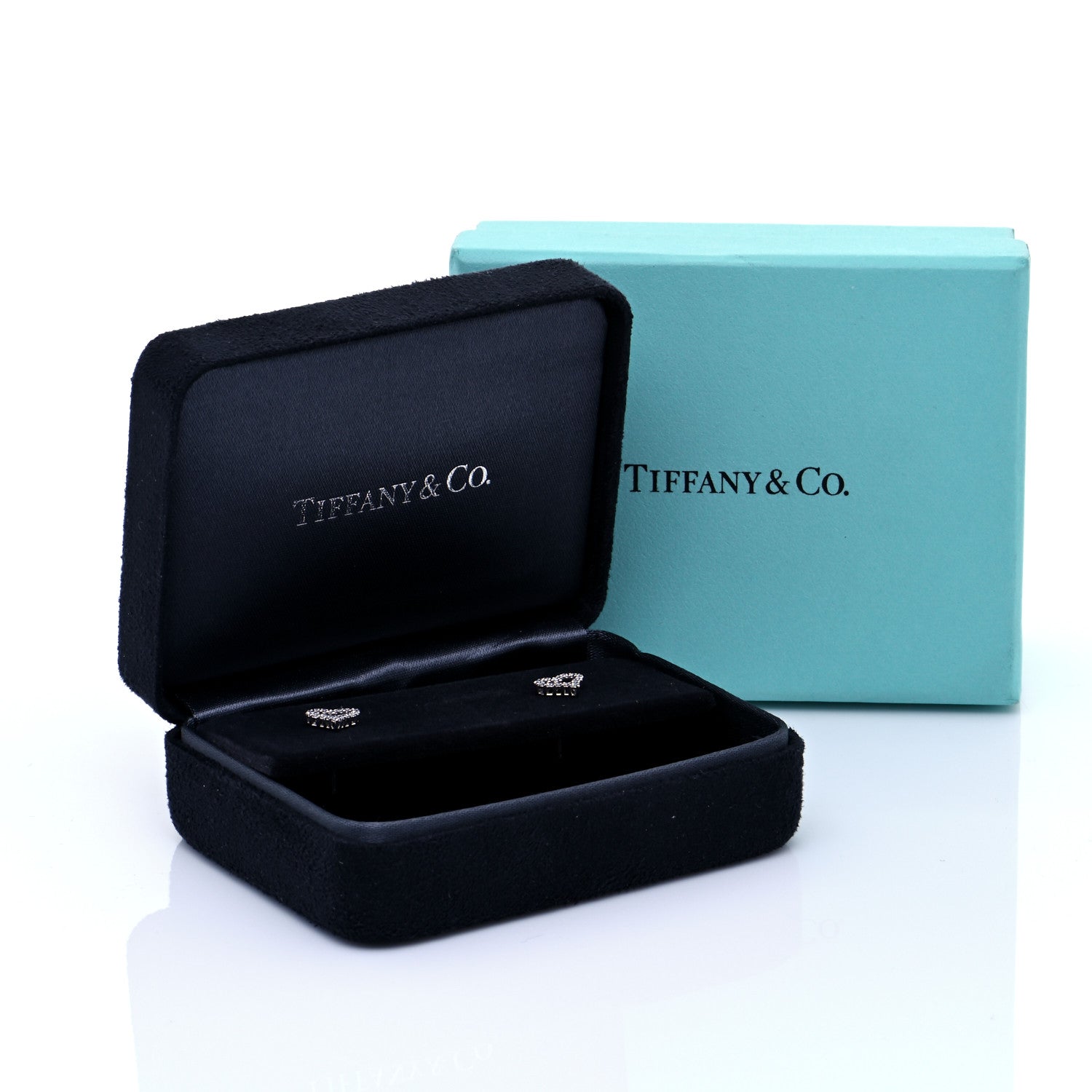 Tiffany Platinum Diamond Extra Mini Heart Earrings 7 of 7