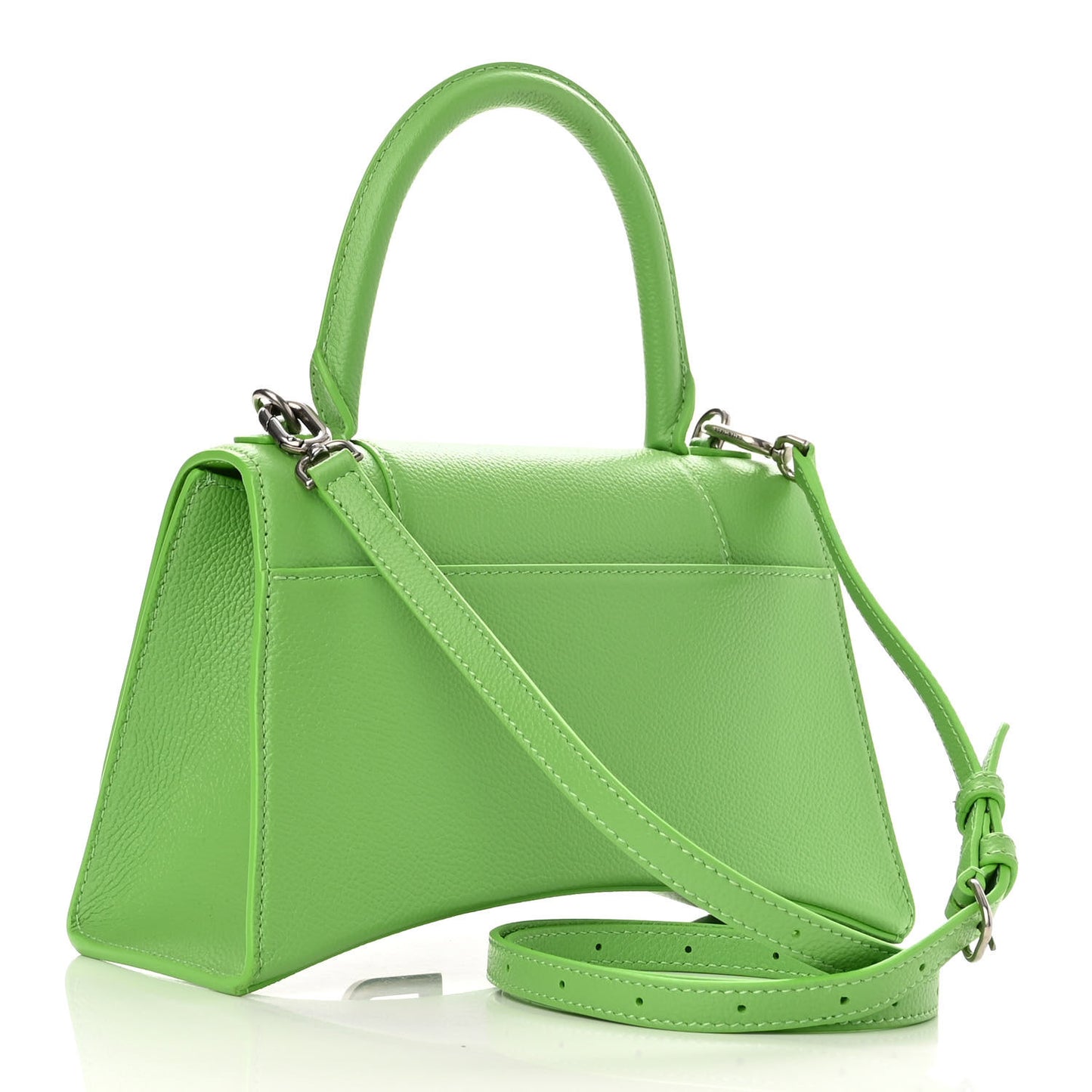 Grained Calfskin Small Hourglass Top Handle Bag Light Green