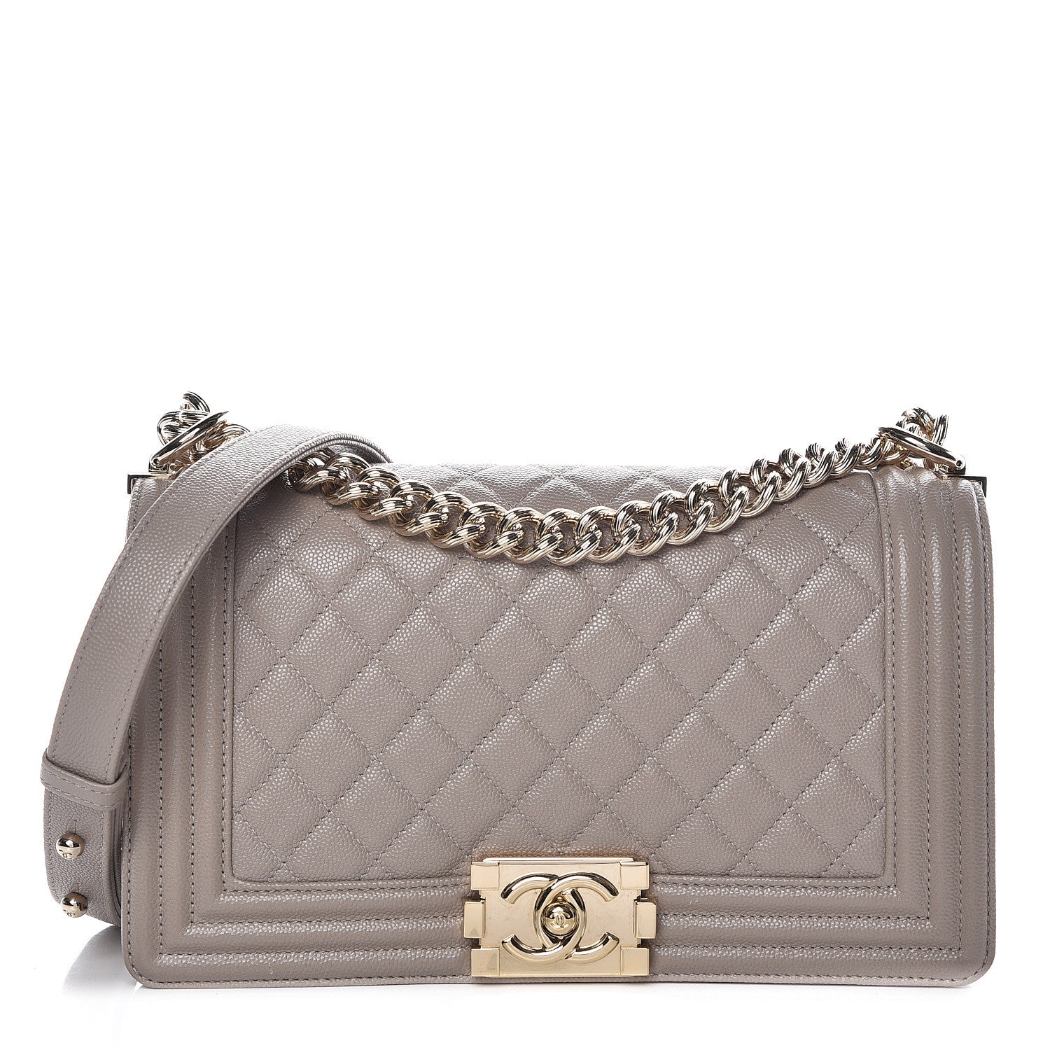 Chanel Caviar Quilted Medium Boy Flap Dark Beige 1 of 13