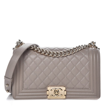 Chanel Caviar Quilted Medium Boy Flap Dark Beige 1 of 13