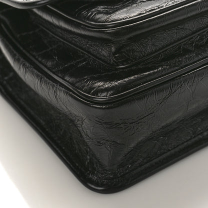 Saint Laurent Crinkled Calfskin Matelasse Monogram Baby Niki Chain Satchel Black 7 of 8