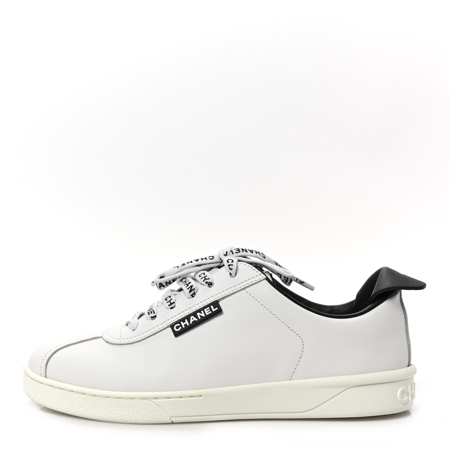 Chanel Calfskin CC Womens Sneakers 37 White 1 of 10
