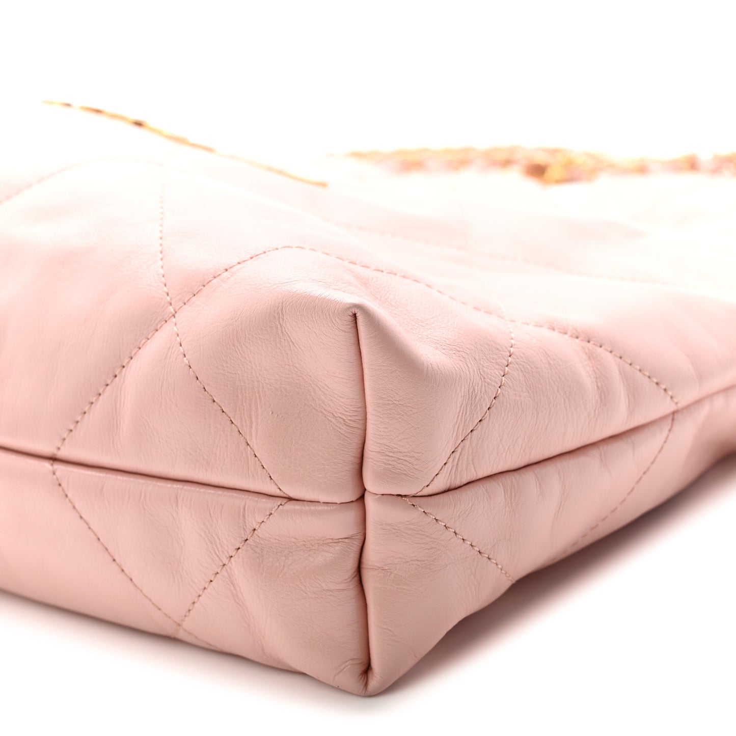 Shiny Calfskin Quilted Small Chanel 22 Light Pink