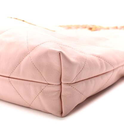 Chanel Shiny Calfskin Quilted Small Chanel 22 Light Pink 11 of 11