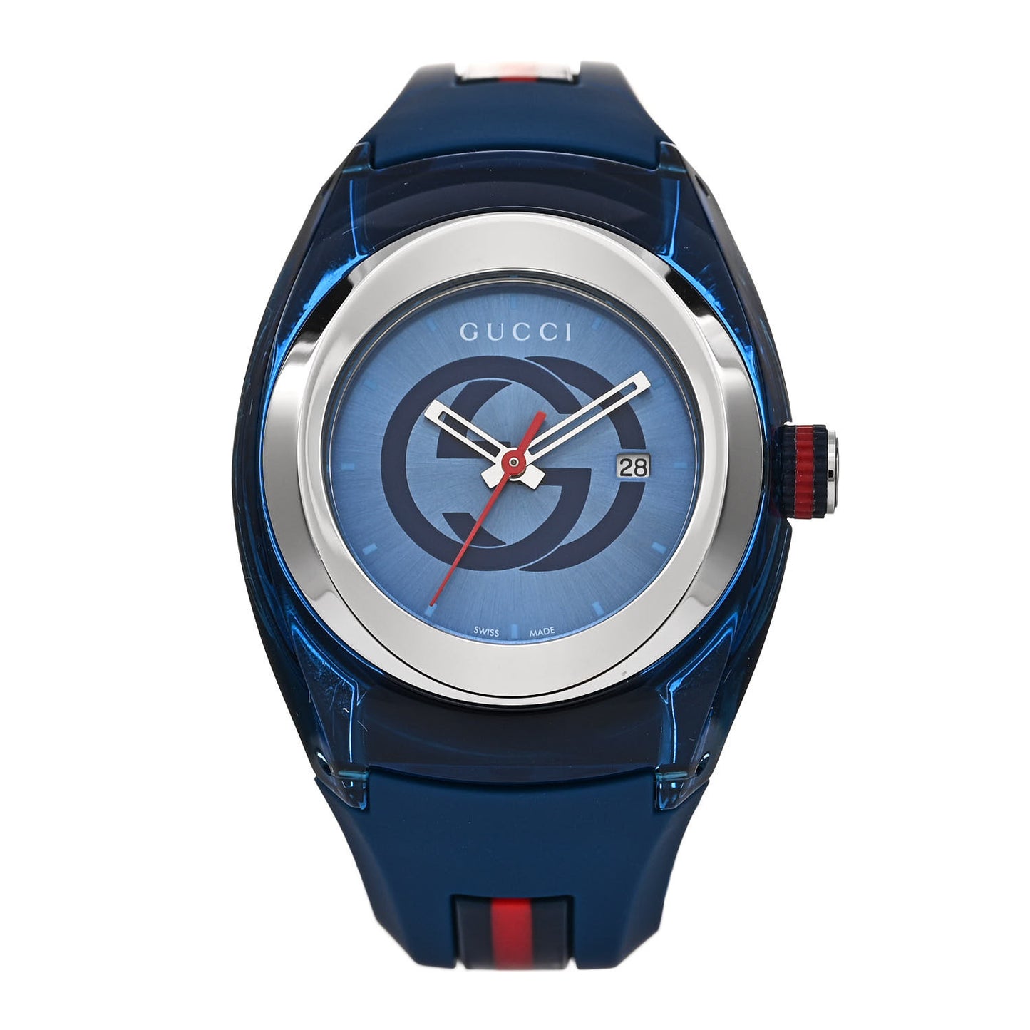 Stainless Steel Rubber 36mm Sync Web Quartz Watch Blue