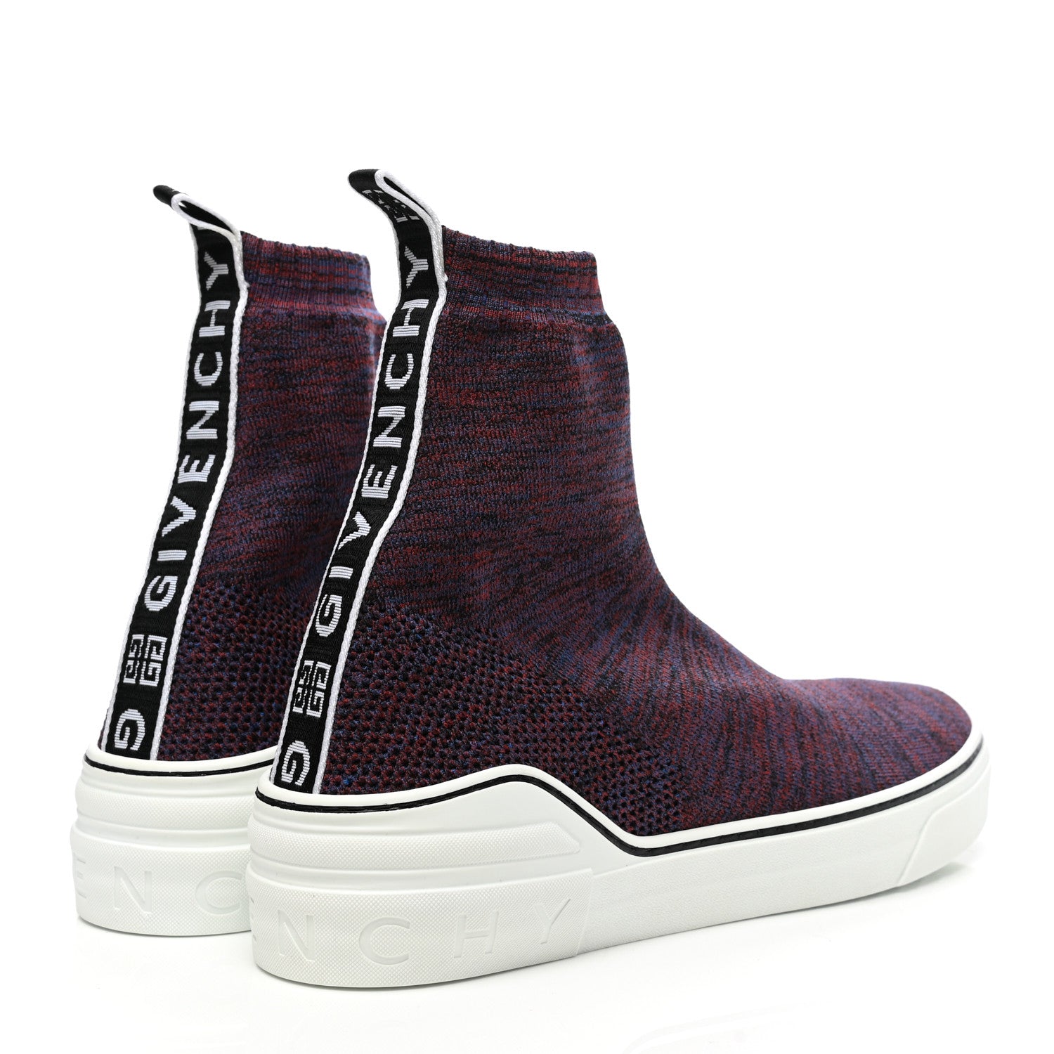 Givenchy Technical Canvas Knit Mens George V Sock Sneakers 44 Burgundy 4 of 6