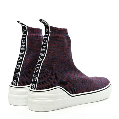 Givenchy Technical Canvas Knit Mens George V Sock Sneakers 44 Burgundy 4 of 6