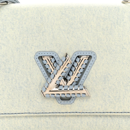 Louis Vuitton Denim Twist Shoulder Bag MM Blue Denim 7 of 9