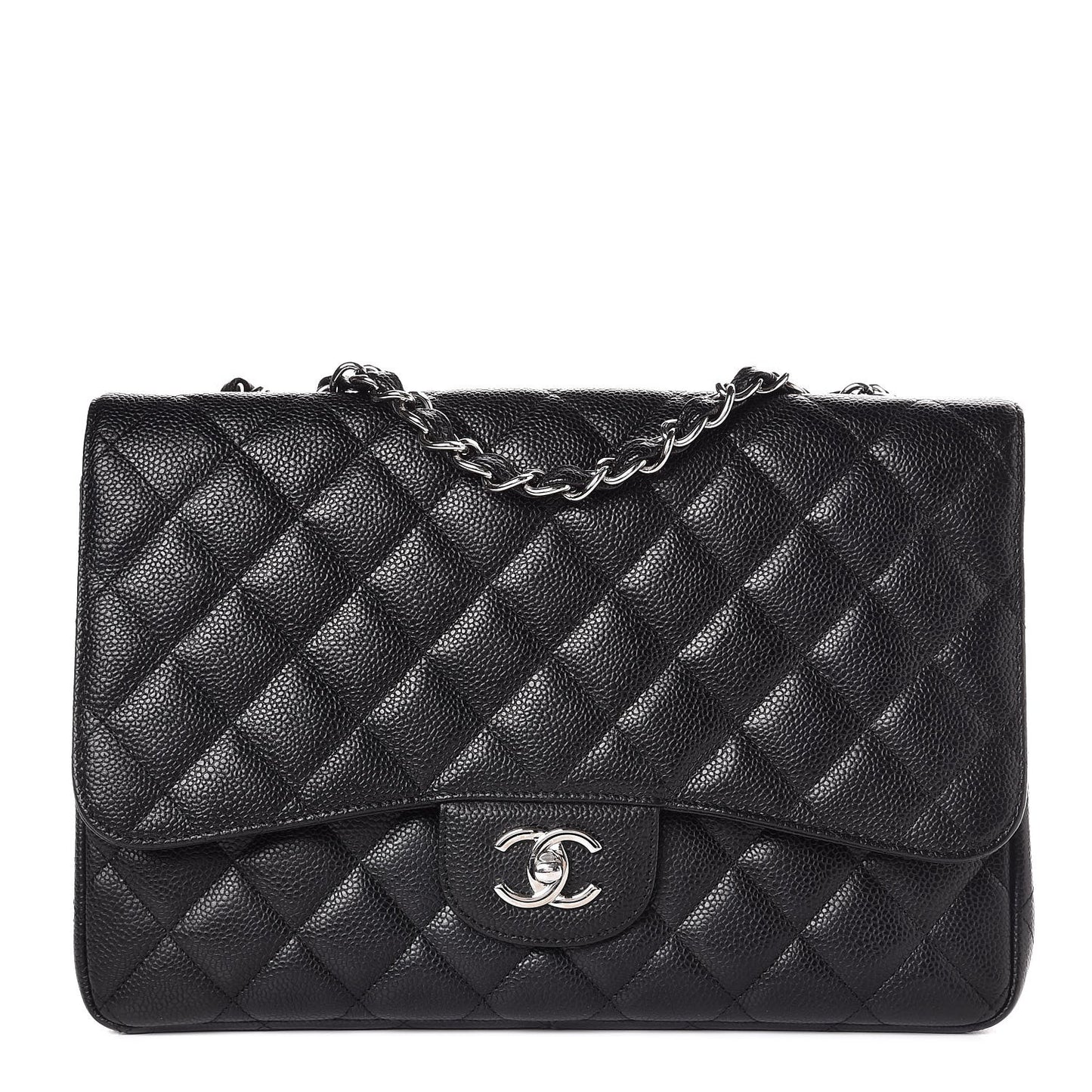 Caviar Quilted Jumbo Single Flap Black
