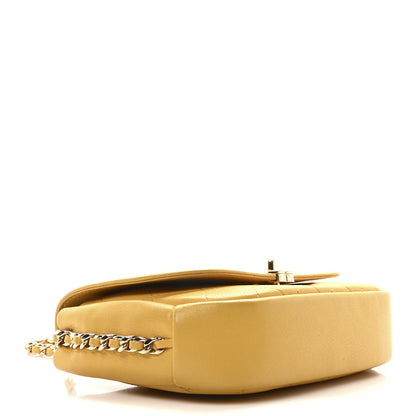 Chanel Goatskin Stitched Casual Trip Single Flap Yellow 4 of 10