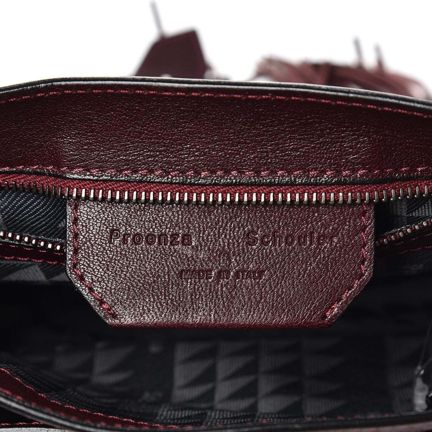 Lambskin Fringe PS1 Crossbody Pouch Oxblood