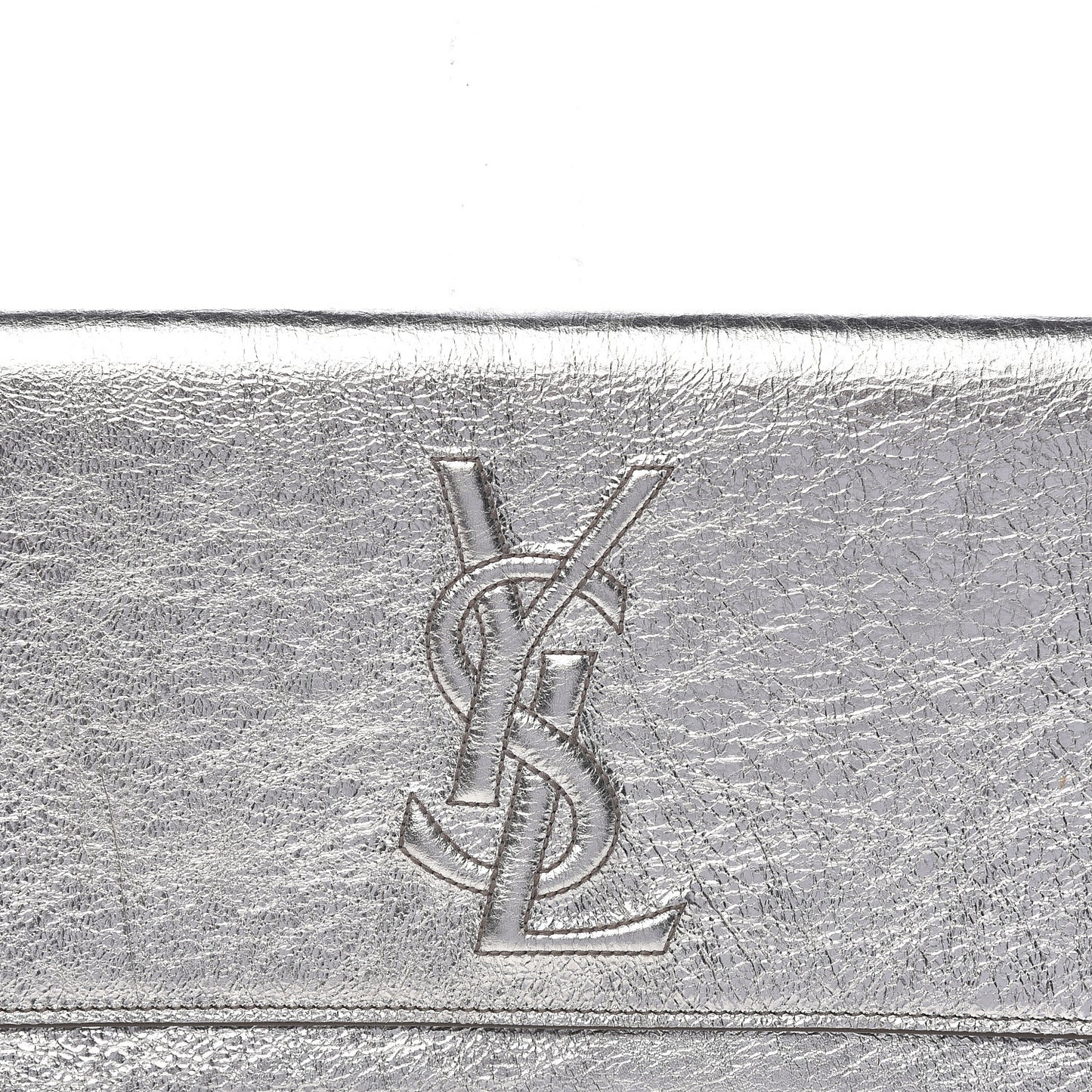 Metallic Textured Large Belle De Jour Clutch Silver