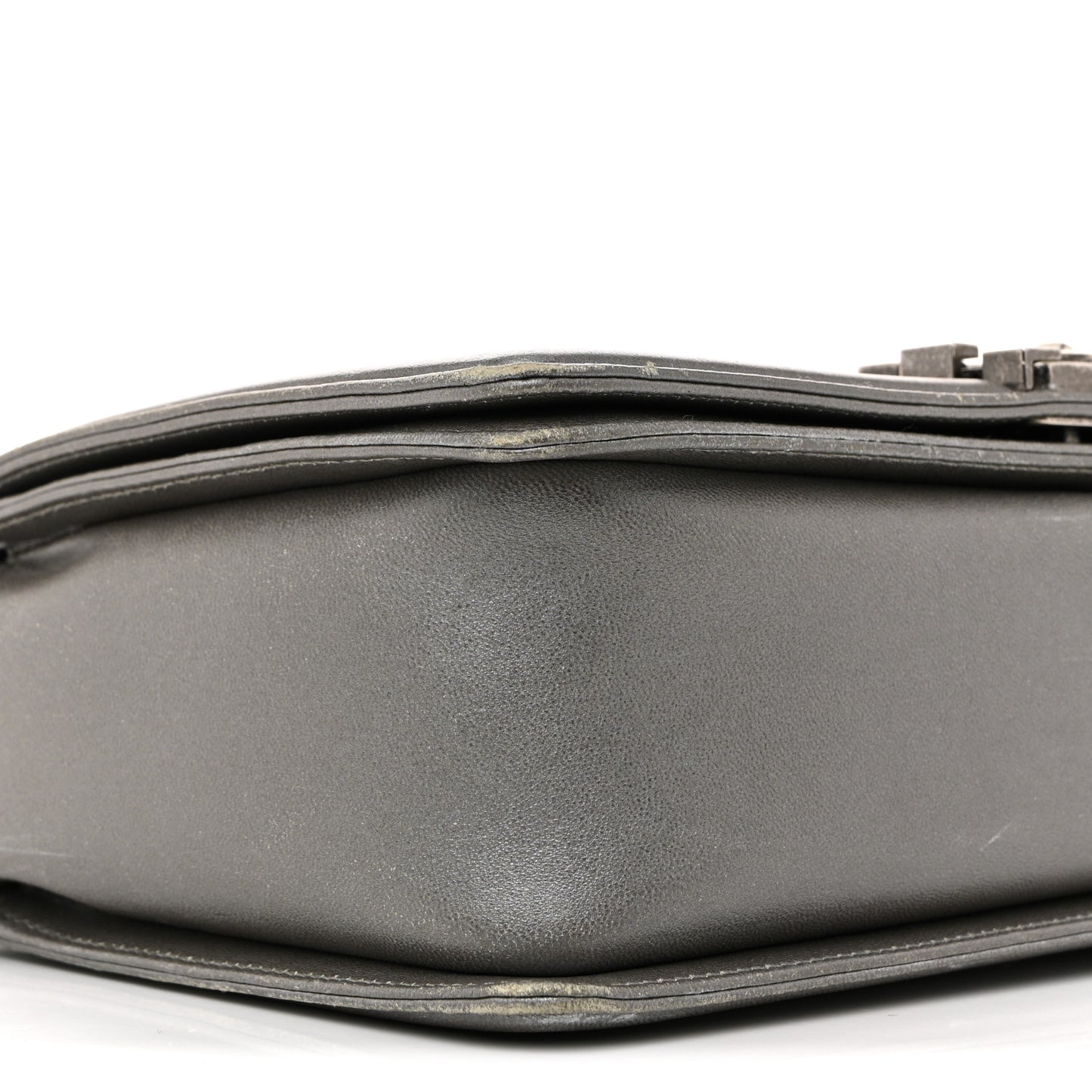 Metallic Lambskin Stingray Quilted Medium Boy Flap Silver