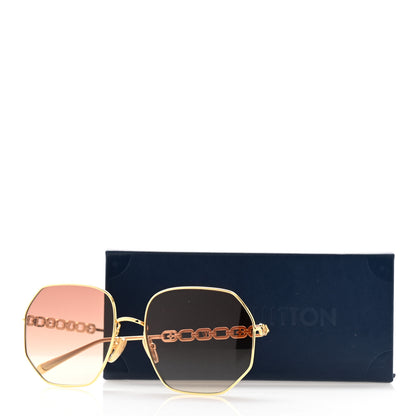 Louis Vuitton Metal My LV Chain Round Sunglasses Z1650W Gold 9 of 9