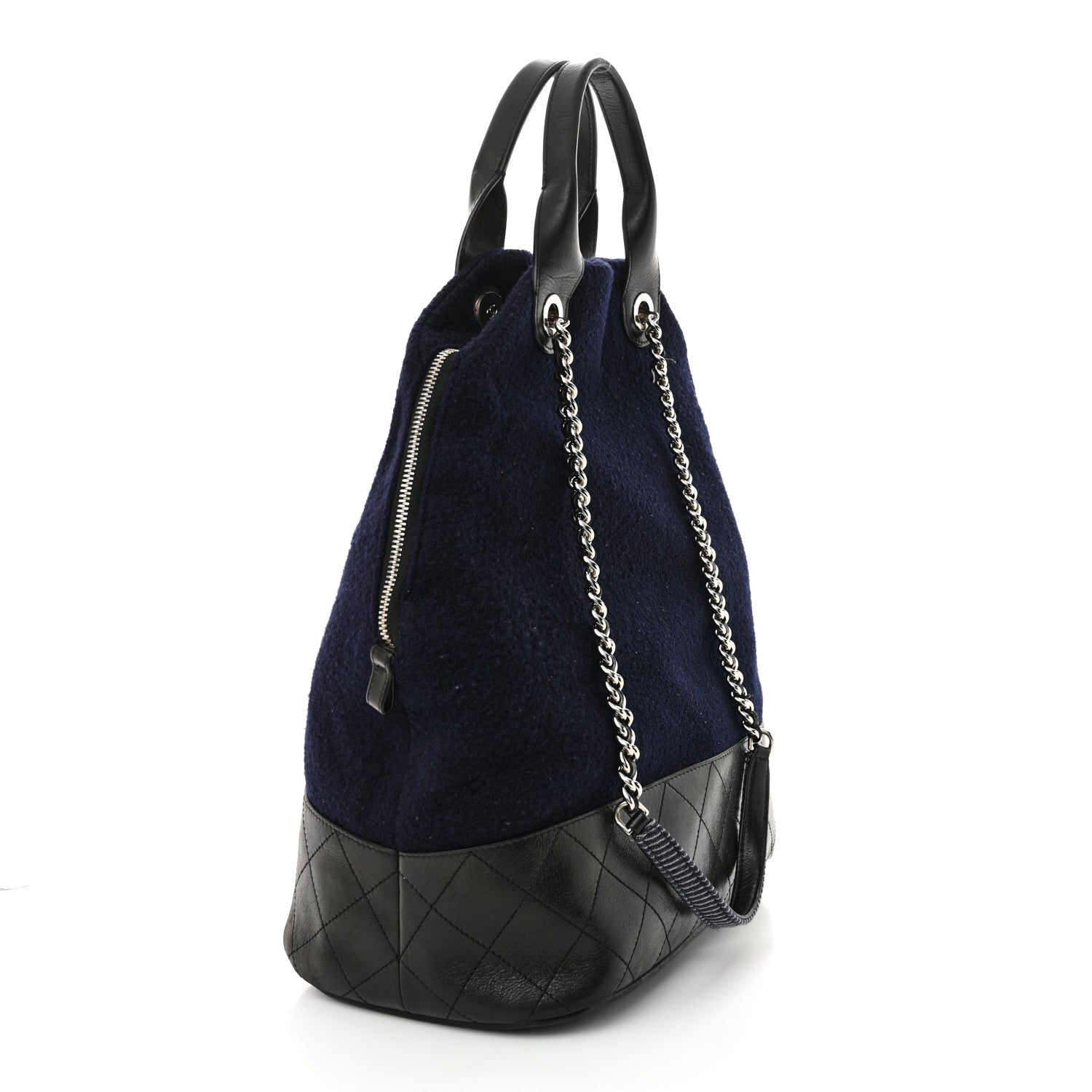 Chanel Wool Calfskin Embroidered Paris Hamburg Large Shopping Bag Blue 3 of 14