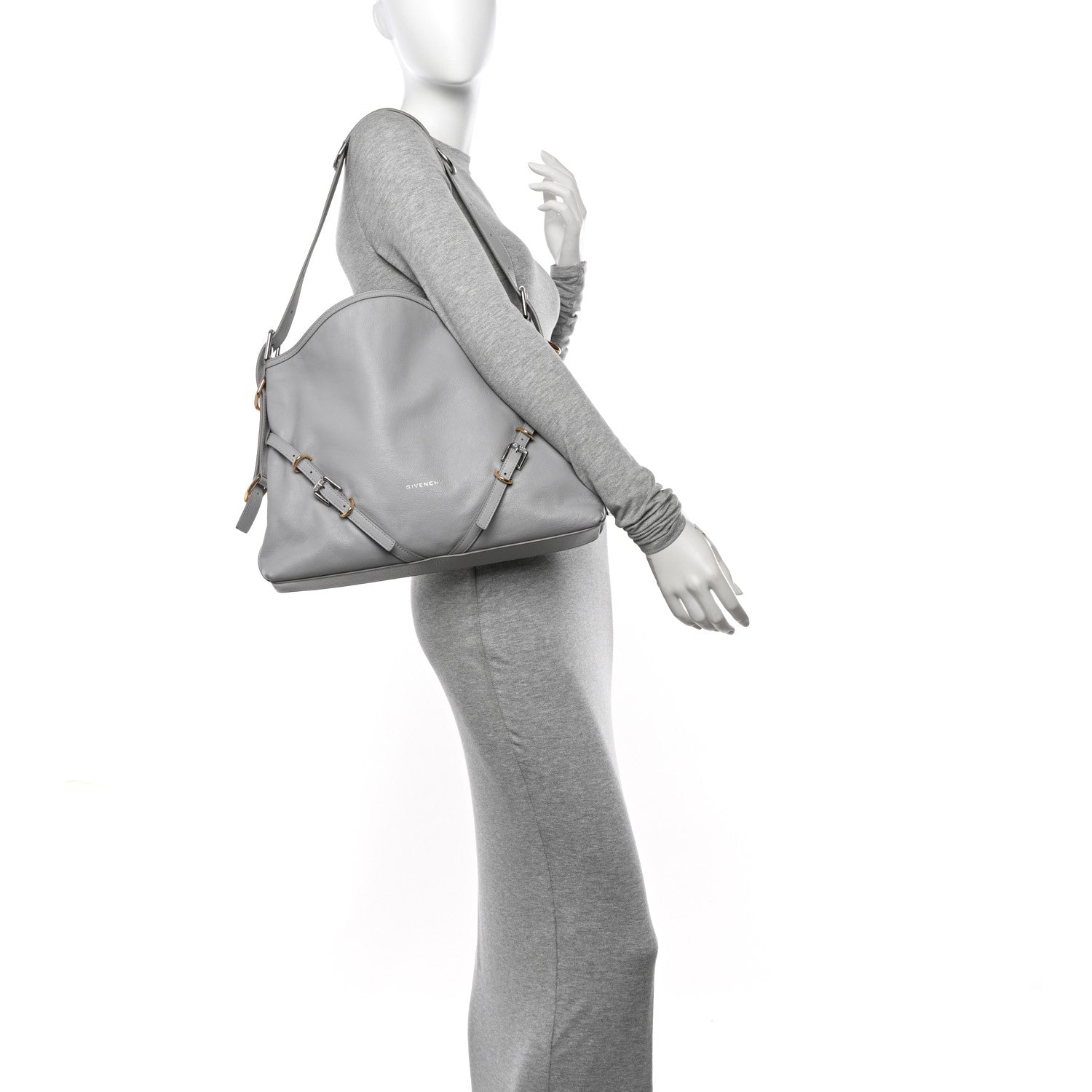 Givenchy Calfskin Medium Voyou Bag Light Grey 2 of 10
