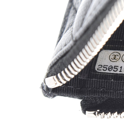 Chanel Iridescent Caviar Quilted Classic Zip Pouch Black 9 of 13