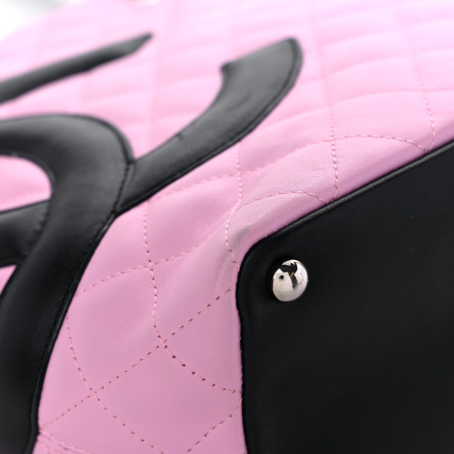 Chanel Calfskin Quilted Medium Cambon Tote Pink Black 8 of 14