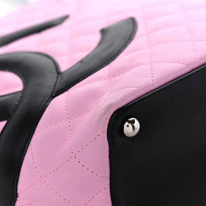 Chanel Calfskin Quilted Medium Cambon Tote Pink Black 8 of 14