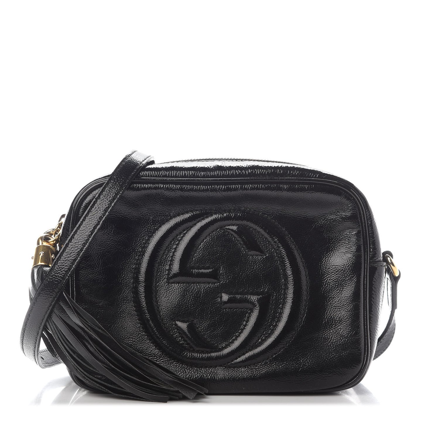 Soft Patent Small Soho Disco Bag Black