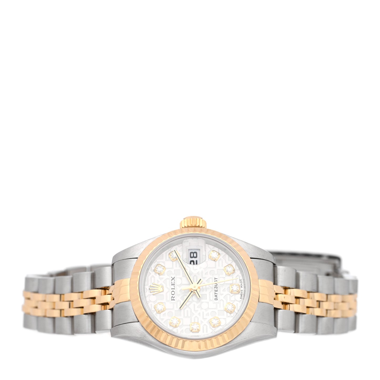Stainless Steel 18K Yellow Gold Diamond 26mm Oyster Perpetual Datejust Watch Silver Jubilee 79173