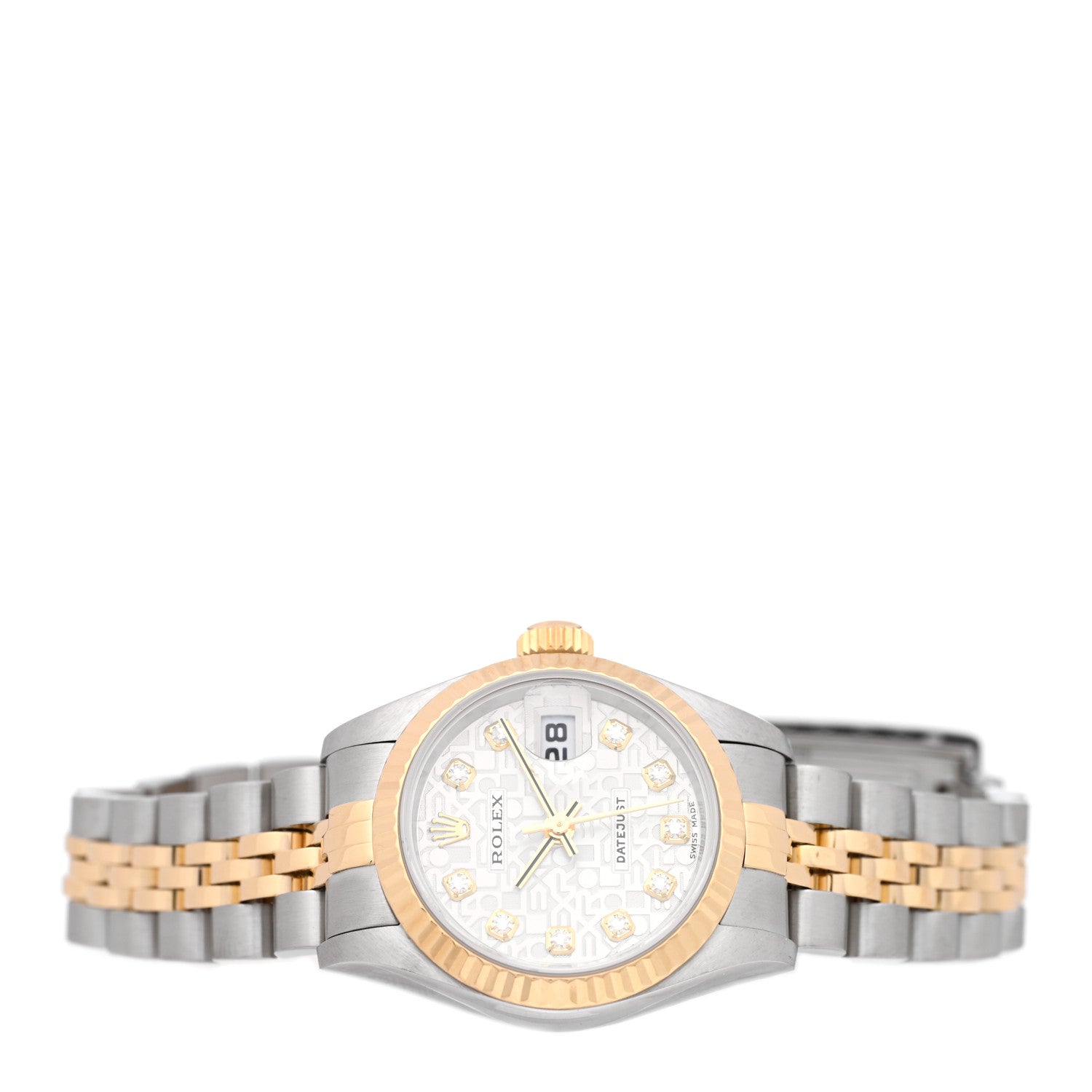 Rolex Stainless Steel 18K Yellow Gold Diamond 26mm Oyster Perpetual Datejust Watch Silver Jubilee 79173 2 of 5