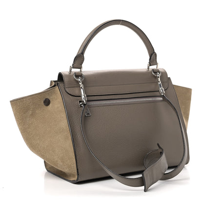 Celine Drummed Calfskin Suede Small Trapeze Souris 3 of 12