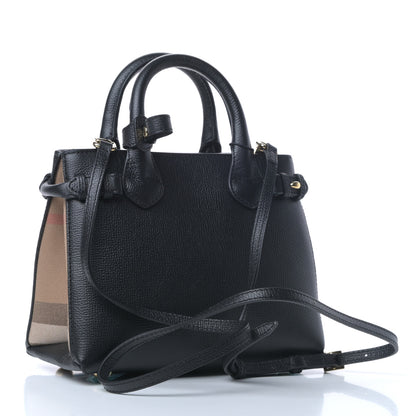 Burberry Derby Calfskin House Check Baby Banner Tote Black 3 of 8