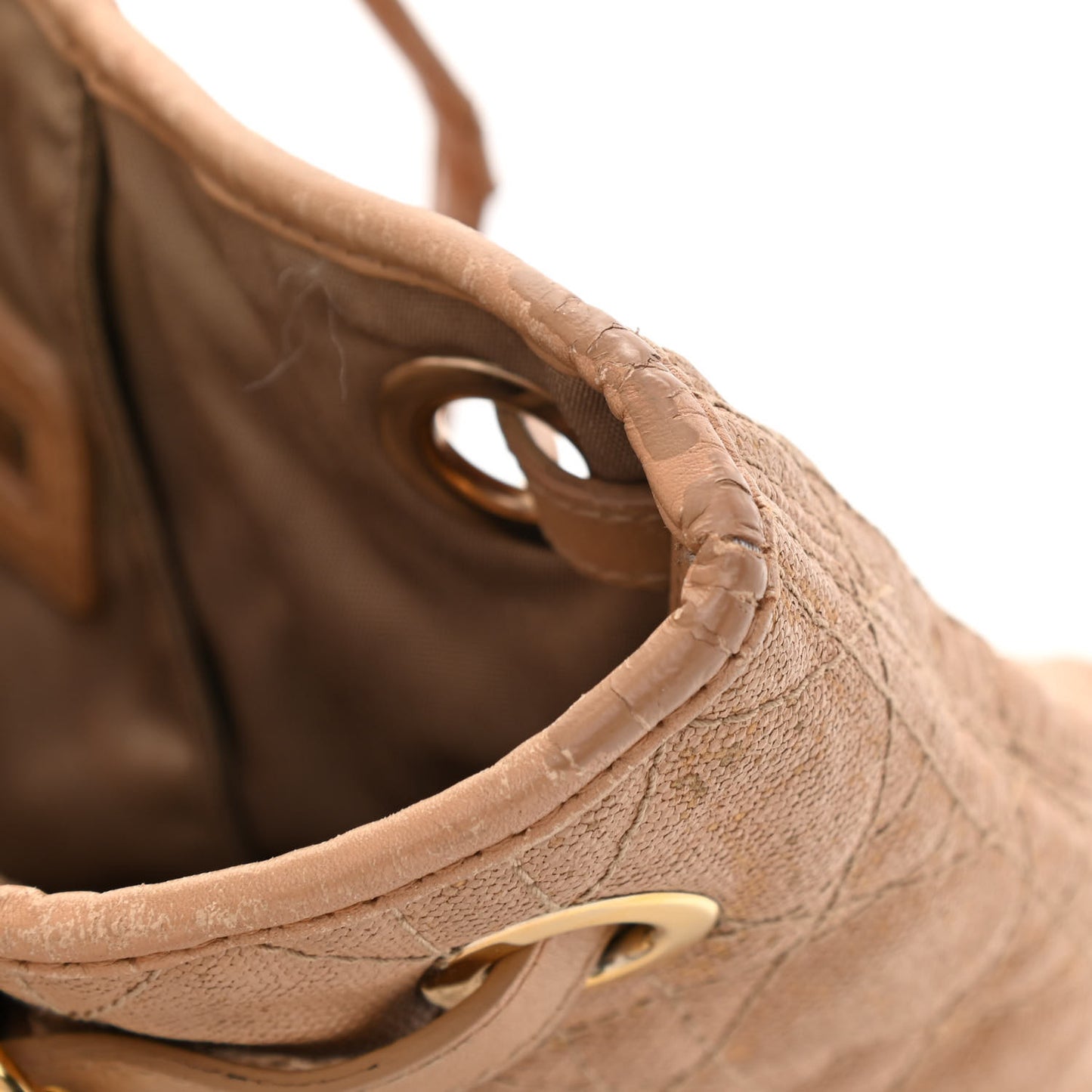 Coated Canvas Cannage Medium Panarea Tote Beige