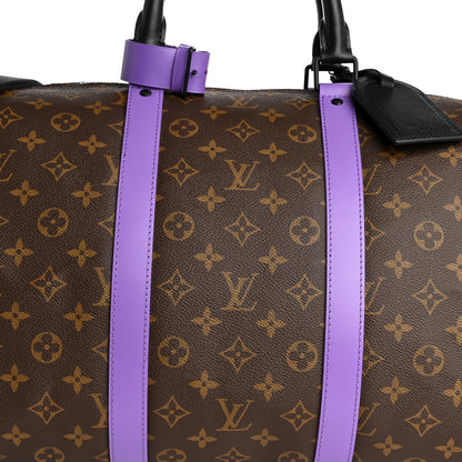Louis Vuitton Monogram Macassar LV Colormania Keepall Bandouliere 50 Purple 6 of 9