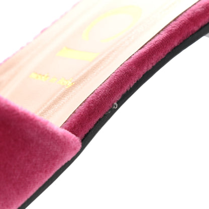 Gucci Velvet Crystal Square G Madelyn Slide Sandals 39 Light Raspberry Rose 11 of 11