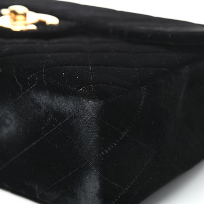 Chanel Velvet Quilted Jumbo Single Flap Black 12 of 20