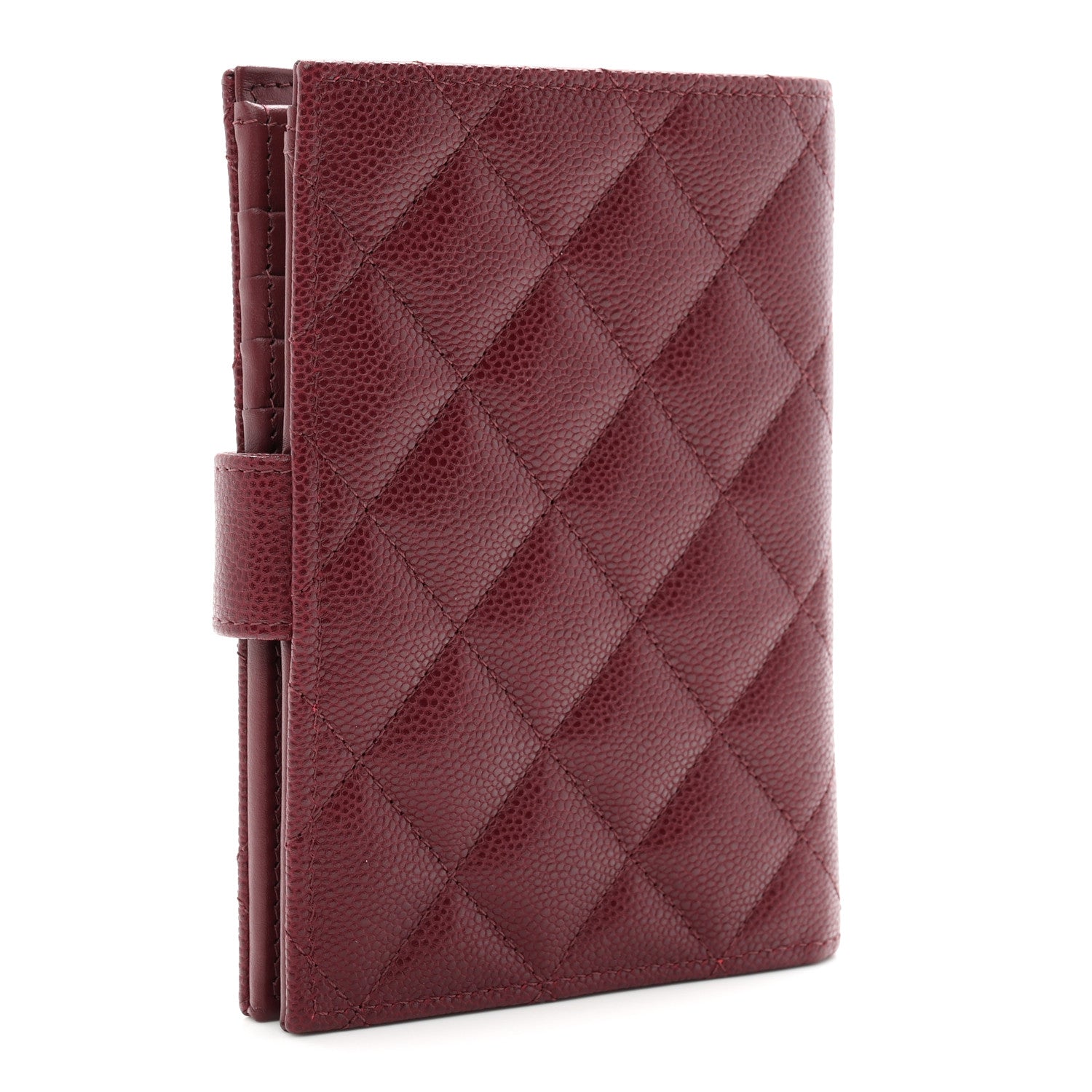 Chanel Caviar Quilted Passport Holder Dark Burgundy 3 of 8