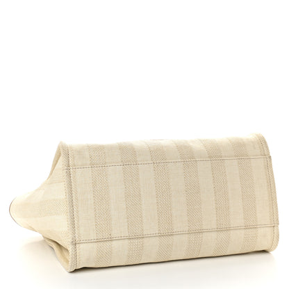 Chanel Mixed Fibers Striped Medium Deauville Tote Beige 4 of 12