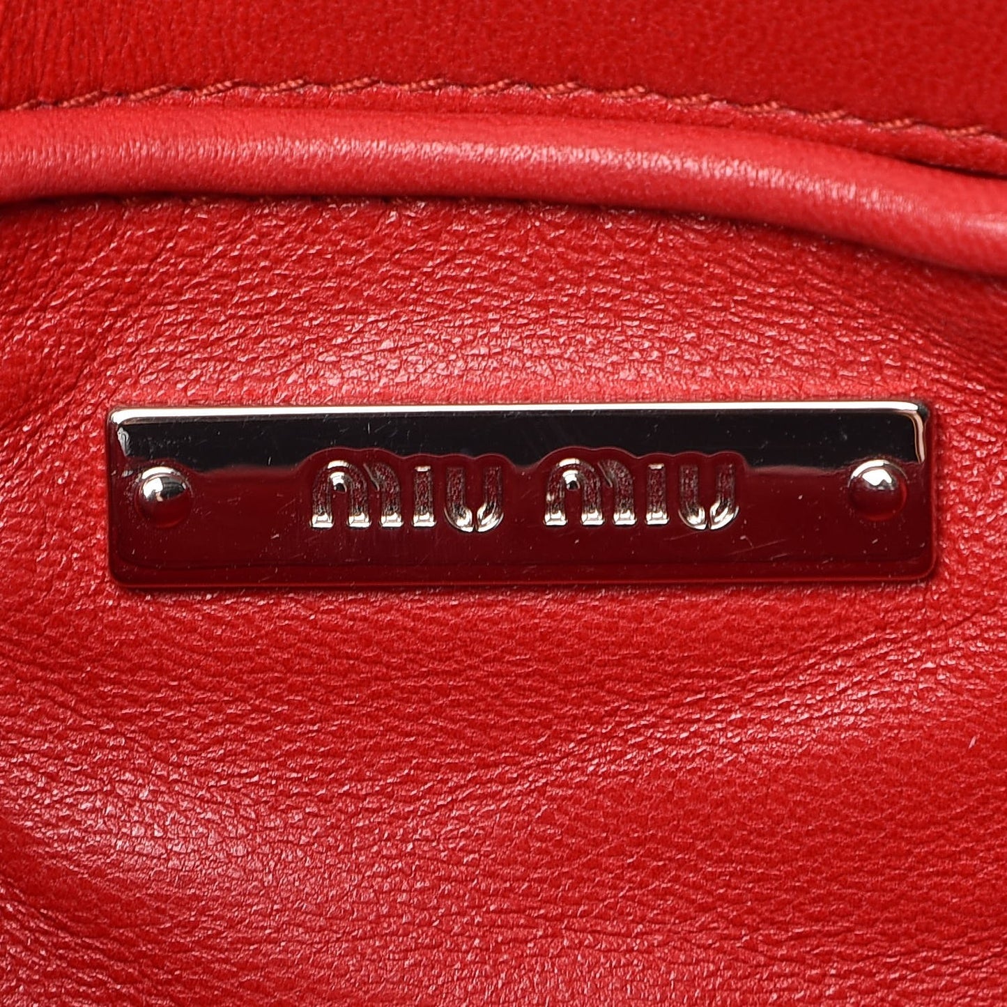 Nappa Matelasse Crystal Chain Crossbody Red