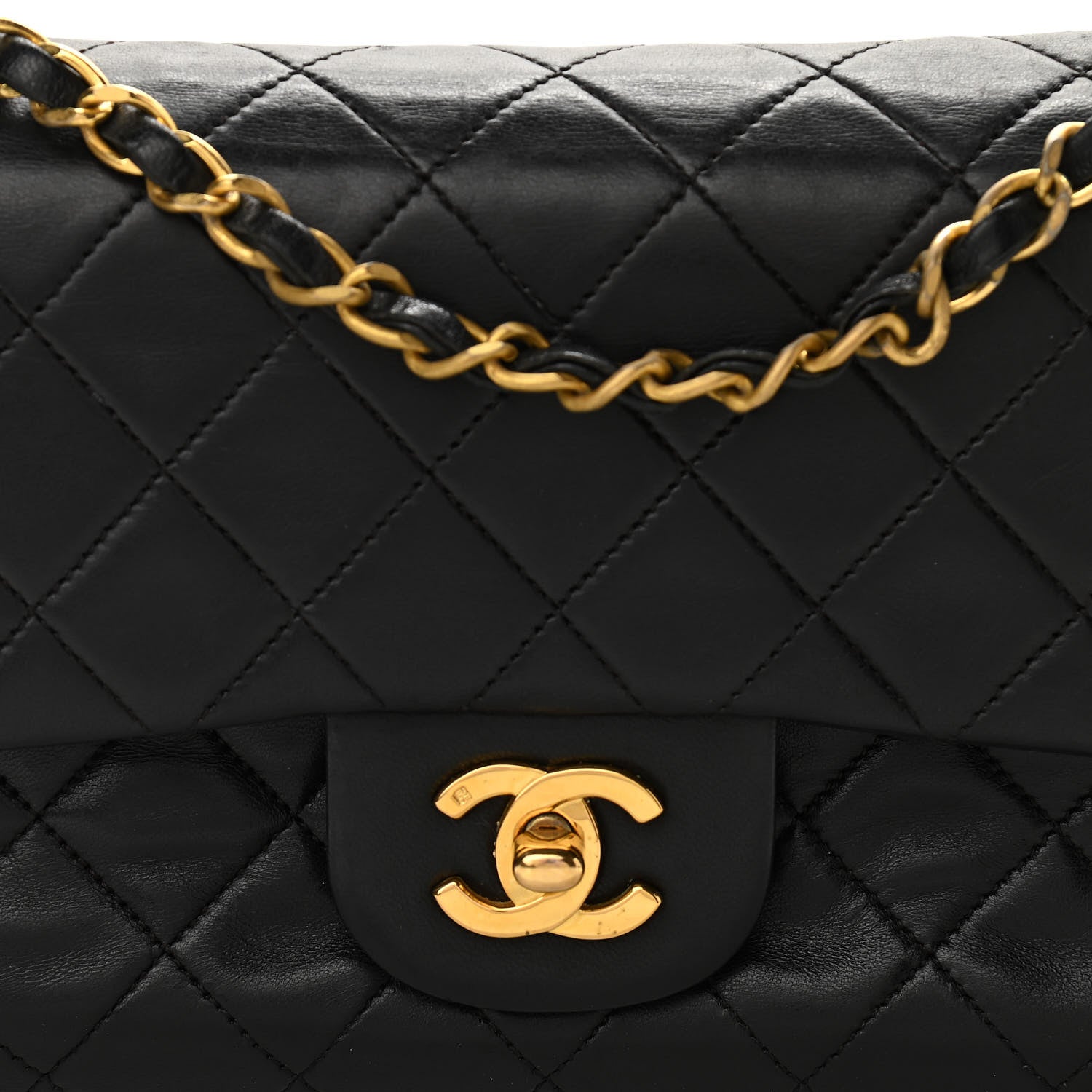 Chanel Lambskin Quilted Small Double Flap Black 9 of 11