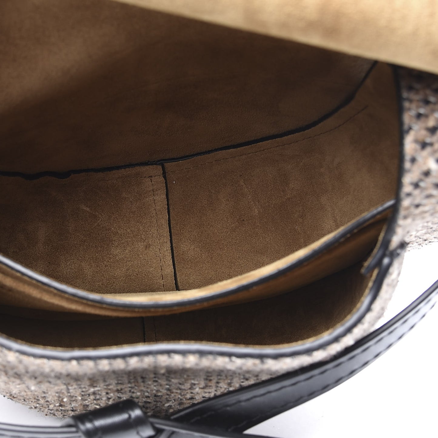 Calfskin Tweed Small Gate Crossbody Bag Tan