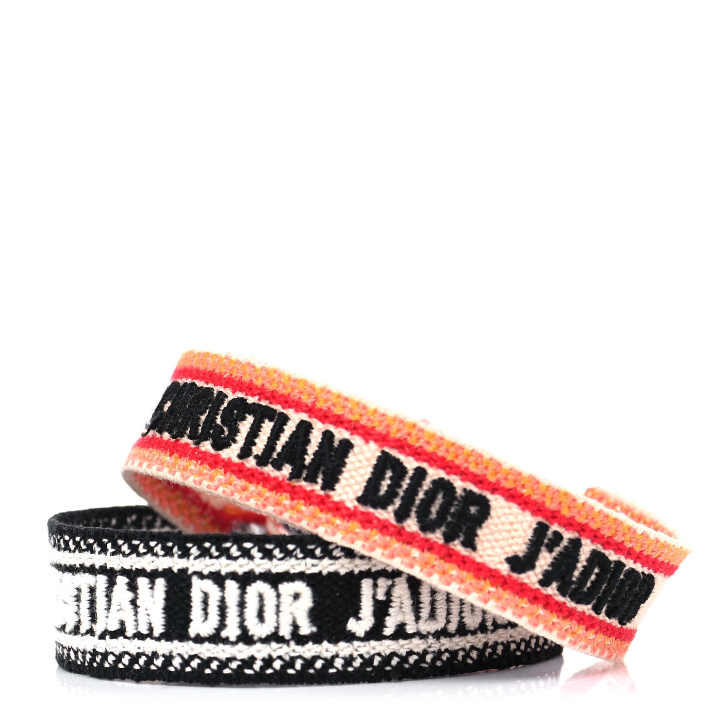 Christian Dior Woven Cotton J'Adior Friendship Bracelet Set Black Orange 5 of 5