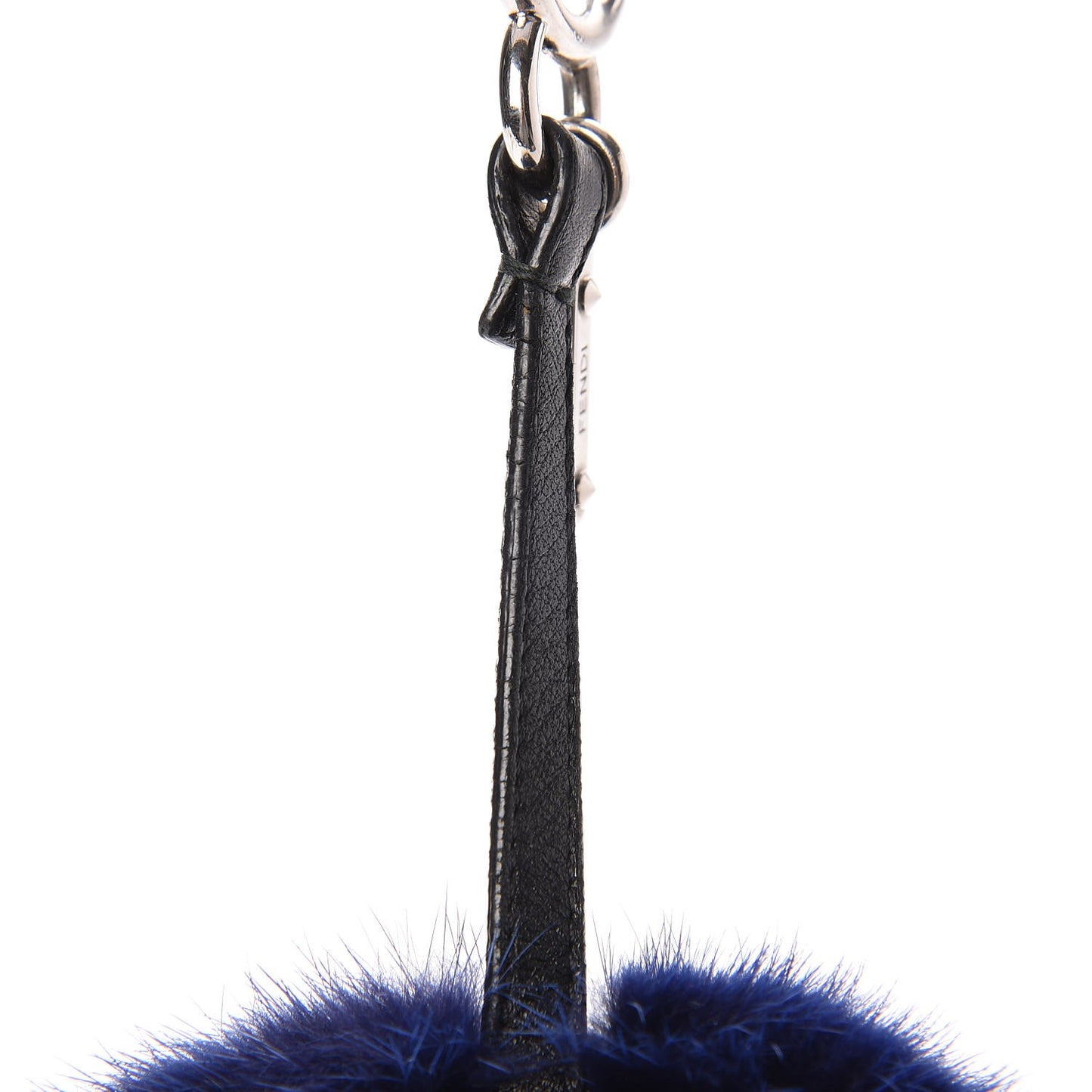 Mink Fox Fur QuTweet Birgami Bag Bug Charm Blue