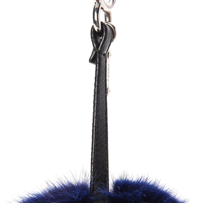 Fendi Mink Fox Fur QuTweet Birgami Bag Bug Charm Blue 3 of 4