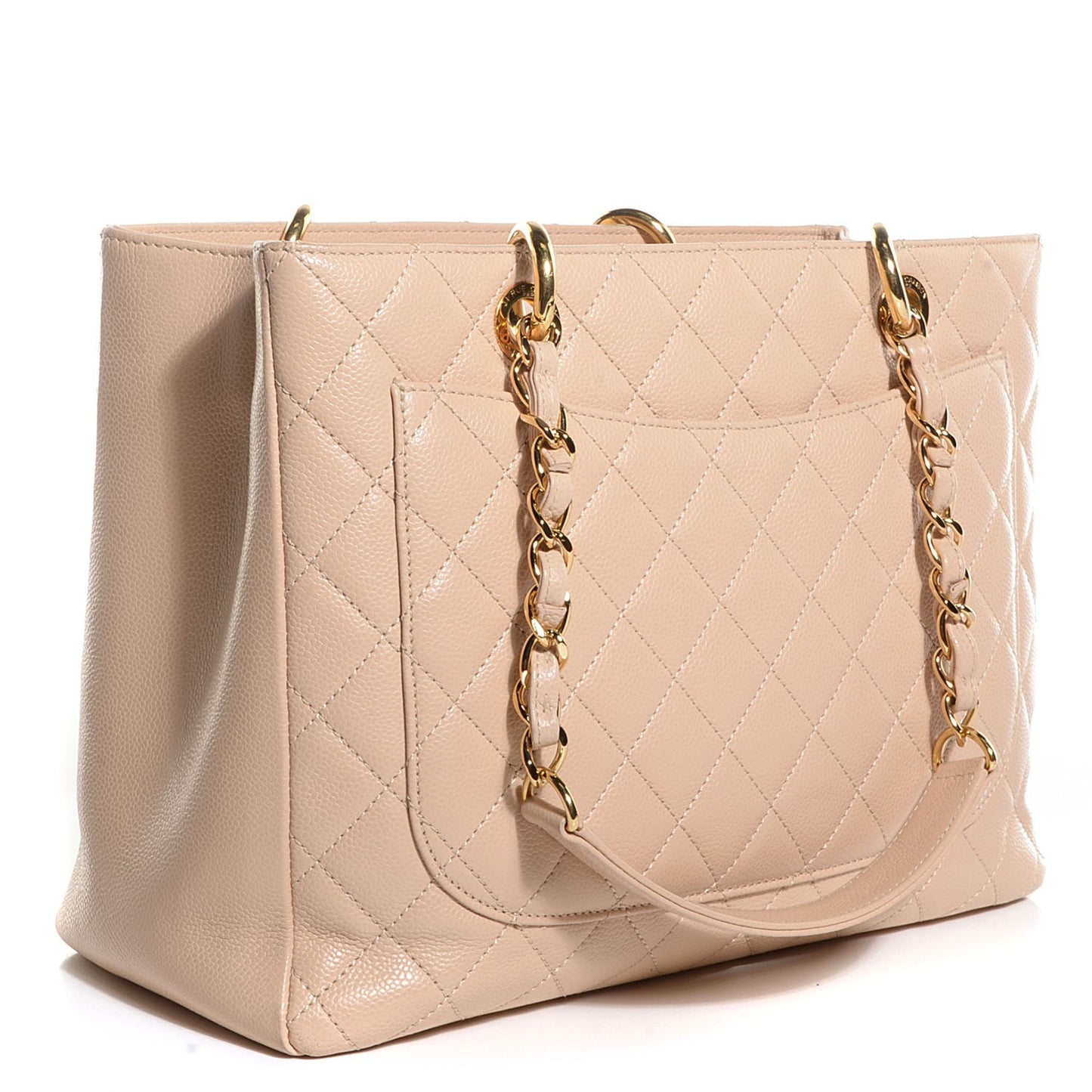 Caviar Quilted Grand Shopping Tote GST Beige Clair