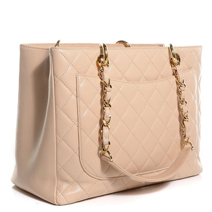 Chanel Caviar Quilted Grand Shopping Tote GST Beige Clair 3 of 7