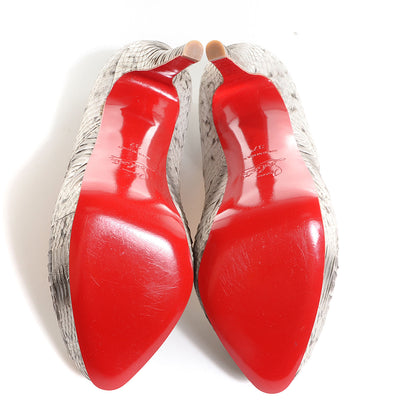 Christian Louboutin Watersnake Banane 140 Pumps 37 Roccia 5 of 7
